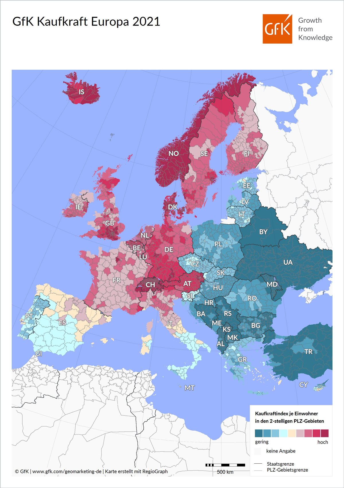 Bild im Inhalt 2 zu Bild des Monats: GfK Kaufkraft Europa 2021