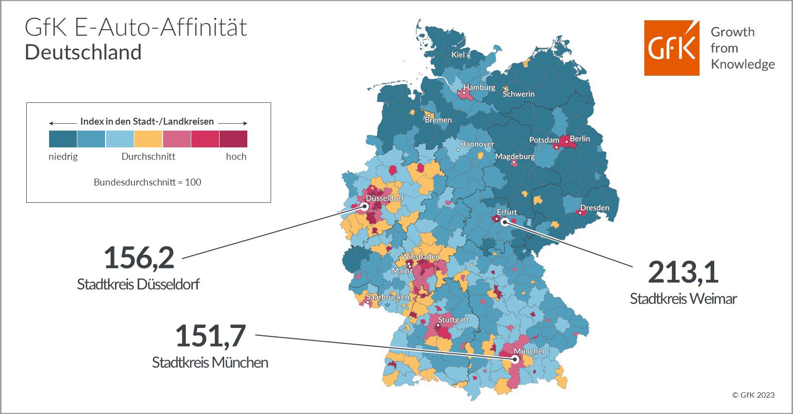 Bild im Inhalt 2 zu Bild des Monats: GfK E-Auto-Affinität, Deutschland