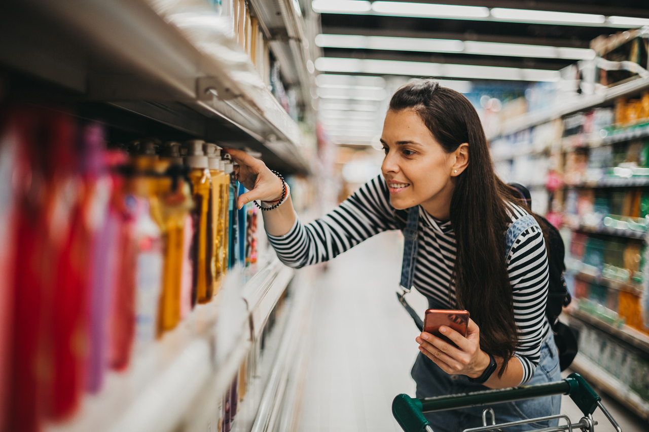 Woman enjoys shopping