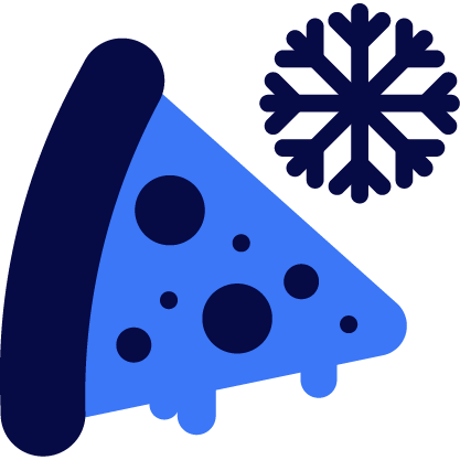 Frozen Pizza Icon in Dark Blue