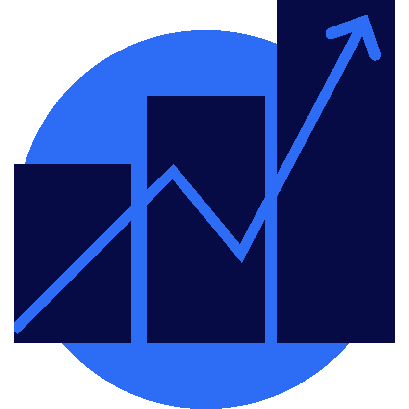 NIQ Symbols Dark Blue Bar Graph Increase