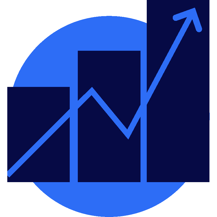 NIQ Symbols Dark Blue Bar Graph Increase