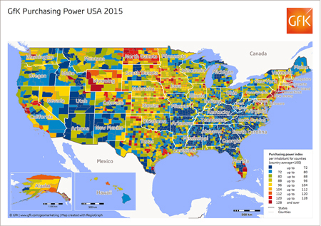 Map of the month: Purchasing power USA