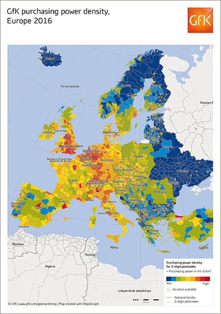 Map of the month: GfK Purchasing Power Europe 2016