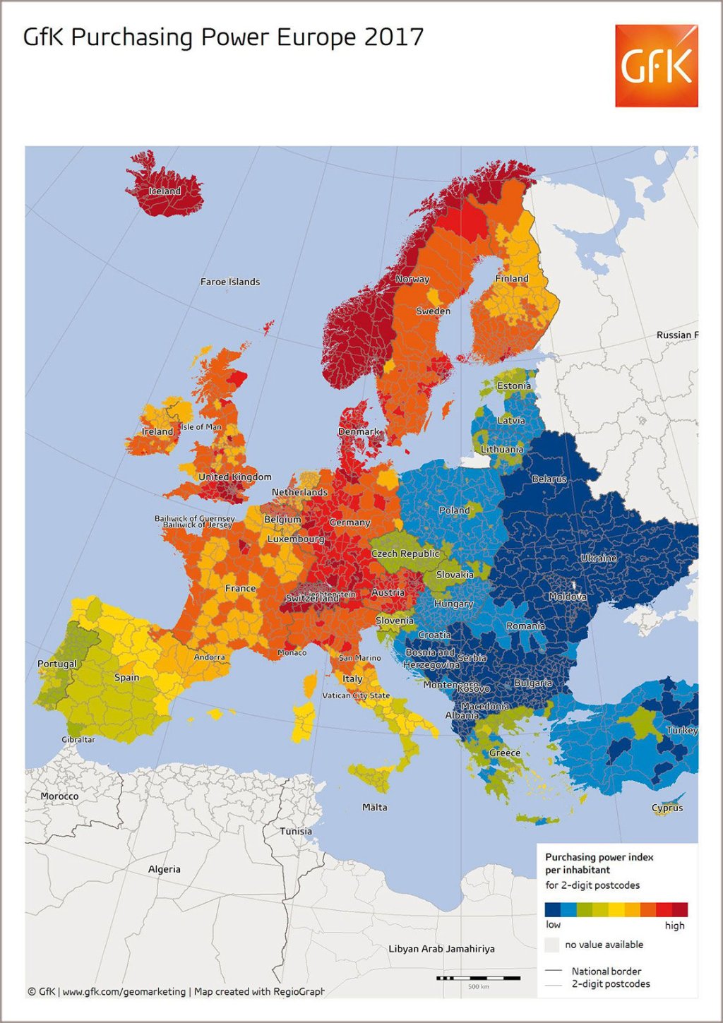 Map of the month: GfK Purchasing Power Europe 2017