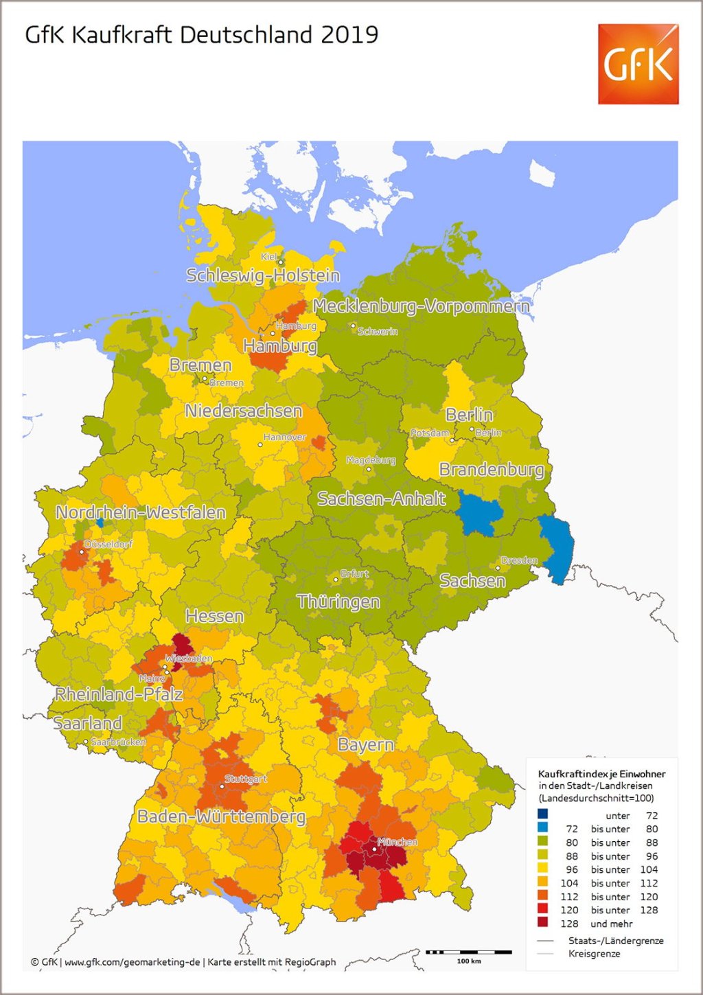 Kaufkraft in Deutschland 2019: GfK Bild des Monats