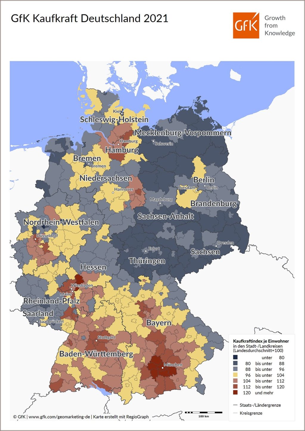 GfK Kaufkraftindex Deutschland 2021: Bild des Monats & Infografik