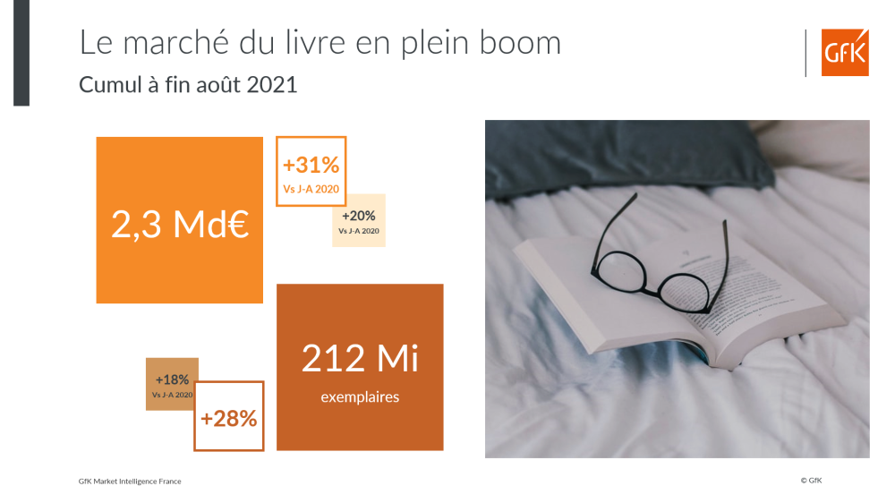 Image principale de tendances LIVRES France, ventes BD Romans janv-aout 2021 tous circuits
