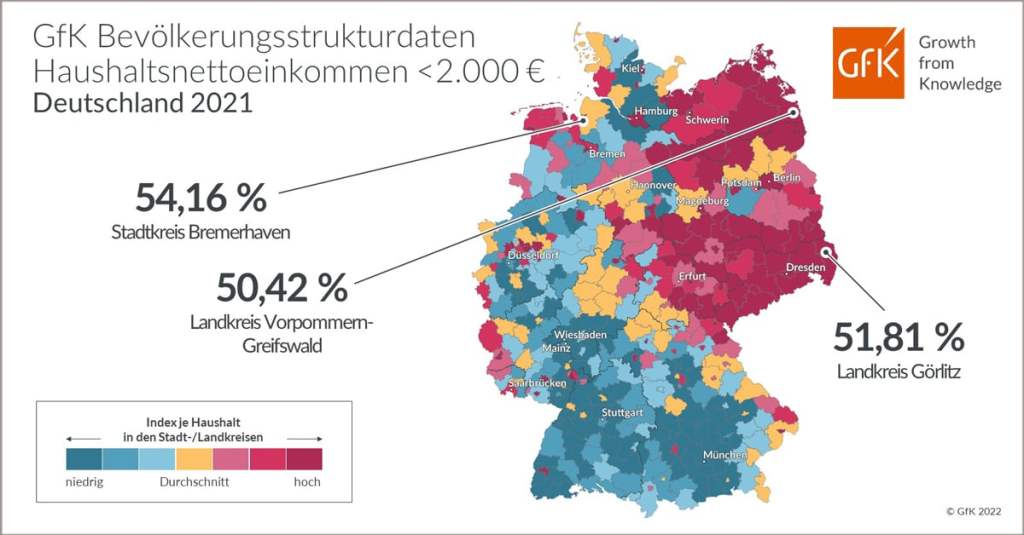 Bild des Monats: Haushaltsnettoeinkommen unter 2.000 Euro, Deutschland