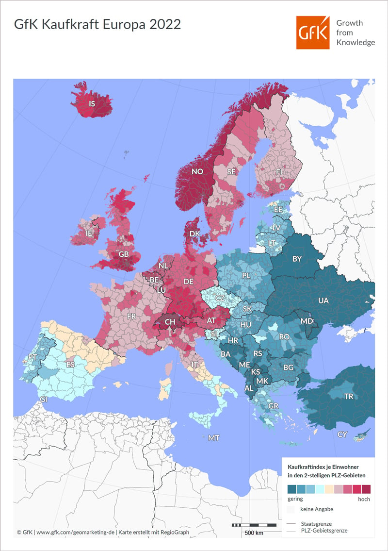 Bild des Monats: GfK Kaufkraft, Europa 2022