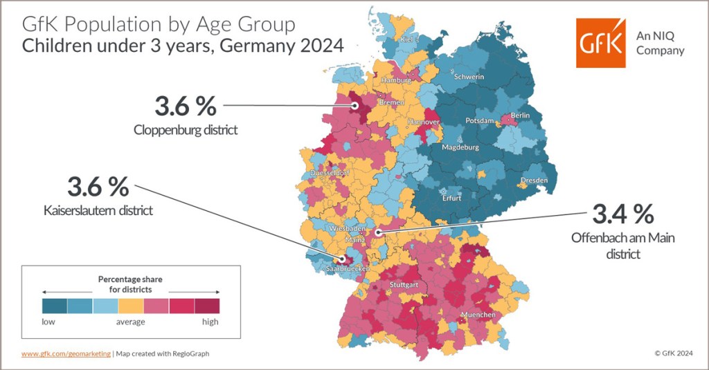 Map of the Month: GfK Population by Age Group, Children younger than 3 years, Germany 2024