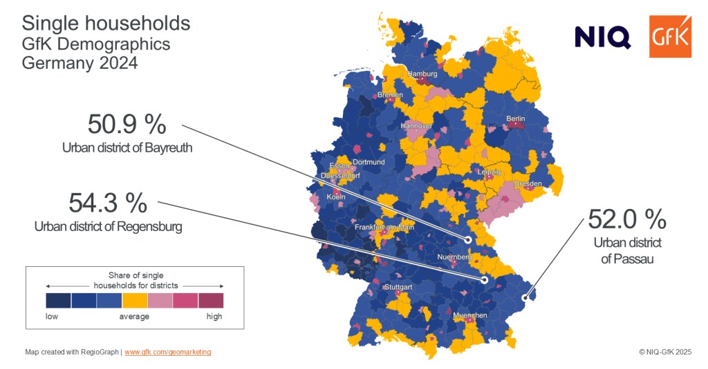 Map of the Month: Single households, Germany 2024