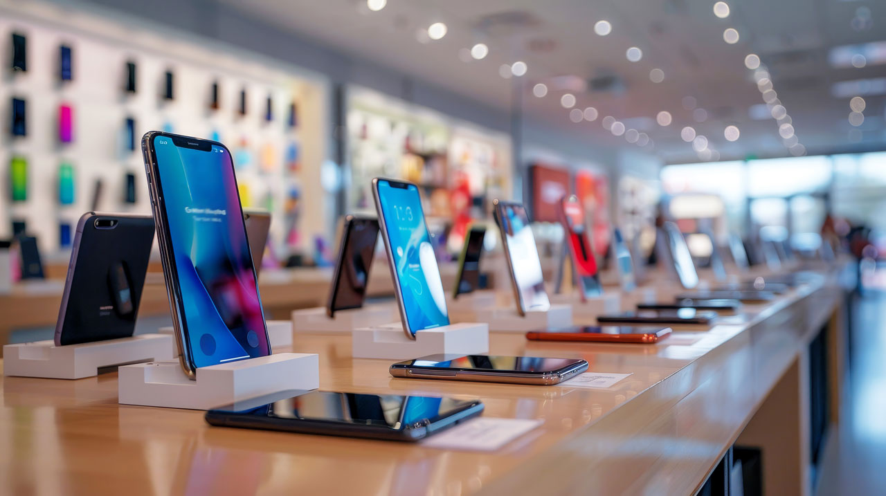 phones at the display