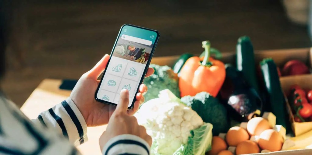 cellphone and groceries