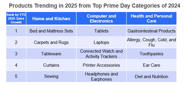 Products Trending in 2025 from Top Prime Day Categories of 2024