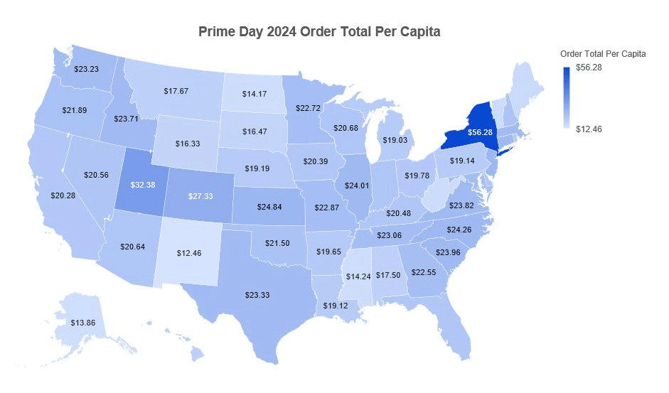 Prime Day 2024 Order Total Per Capita