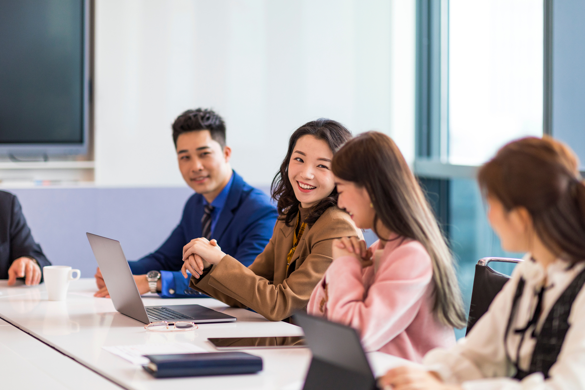 Asian business partners in a meeting