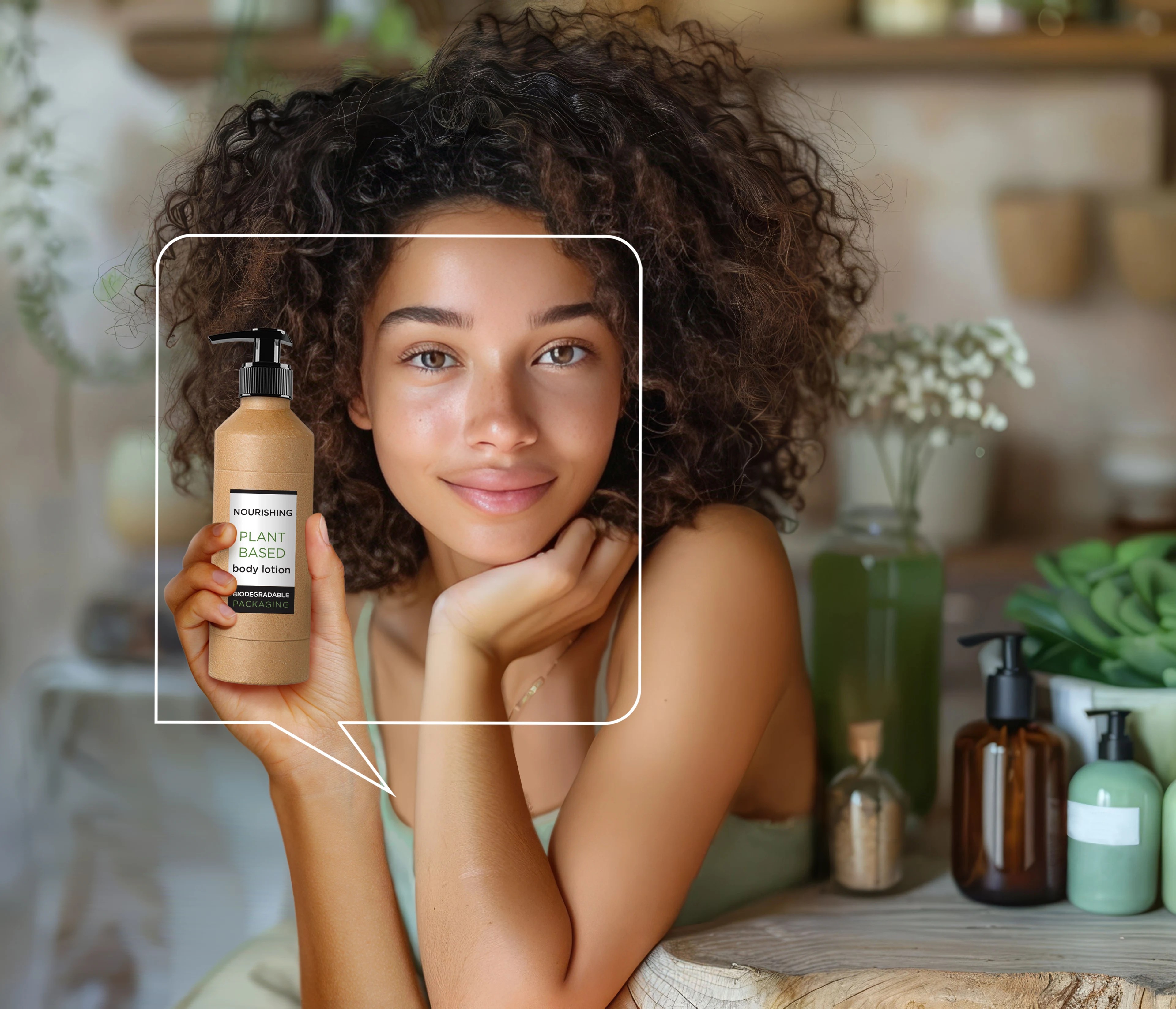 girl with beauty item