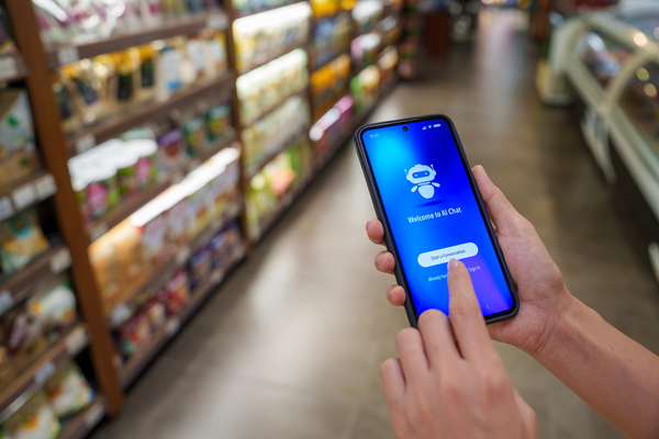 Person using AI in a store