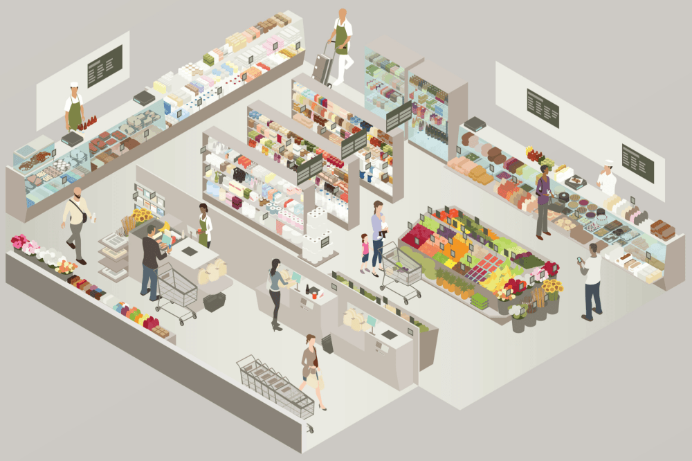 Puzzle of a supermarket