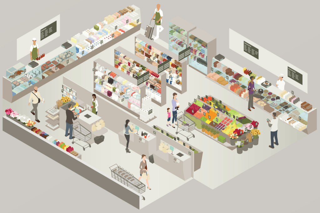 Puzzle of a supermarket