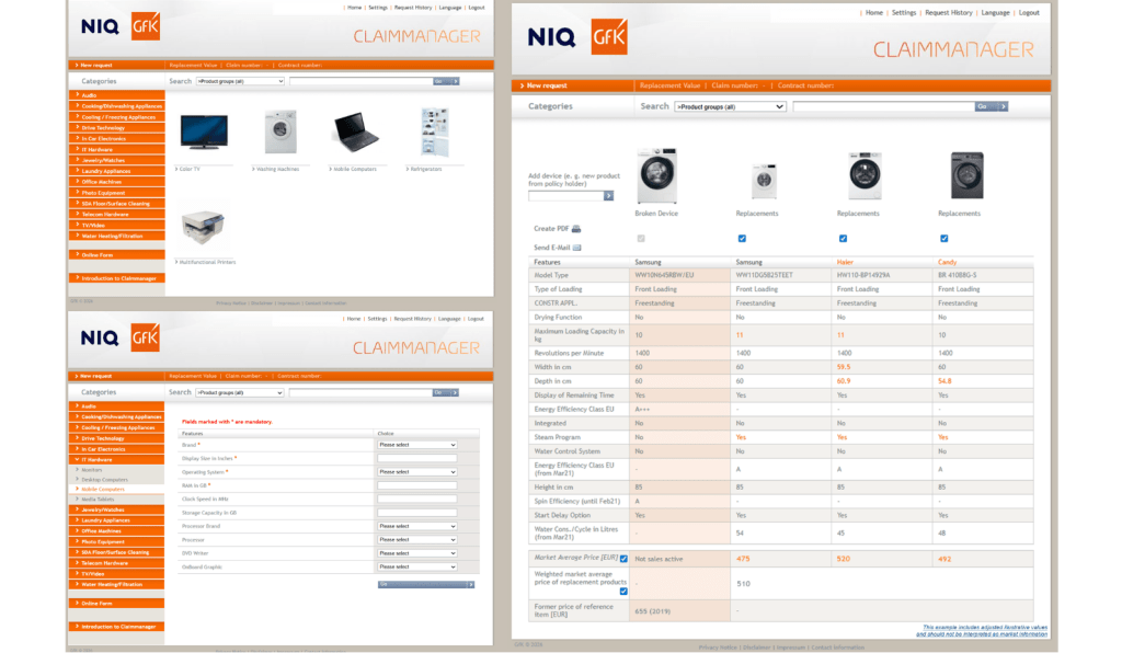claim manager screenshot