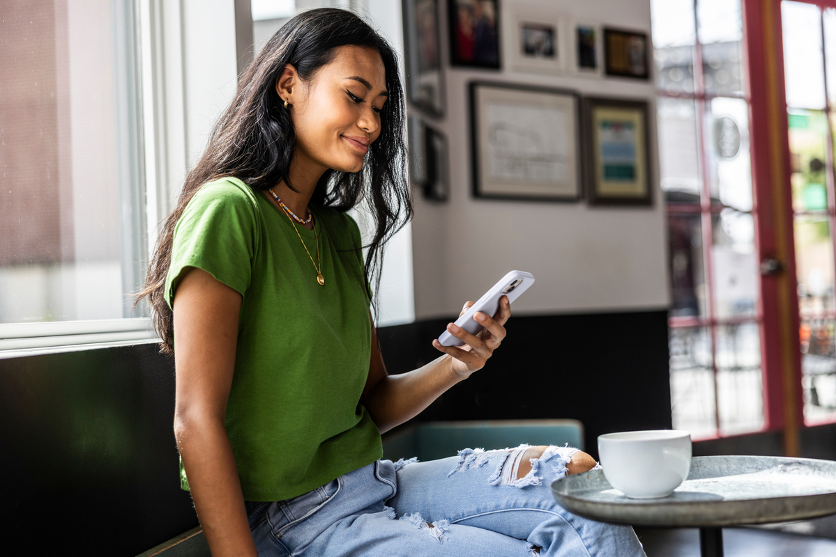 young woman drinking coffee