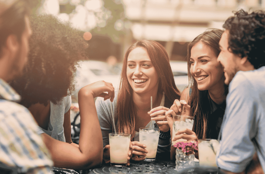 group of people drinking