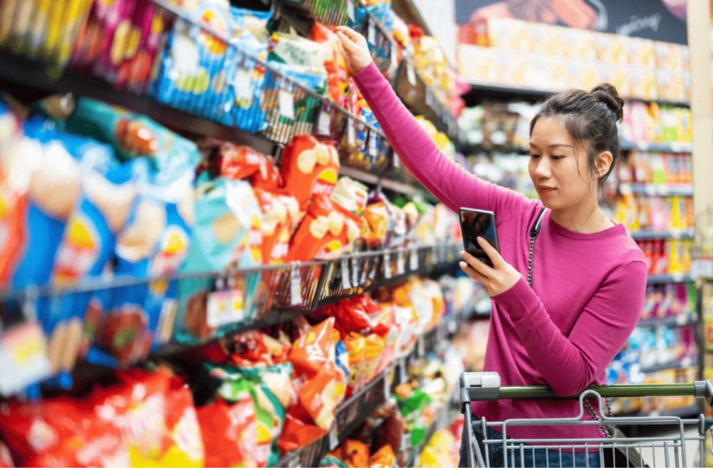asian girl in the supermarket