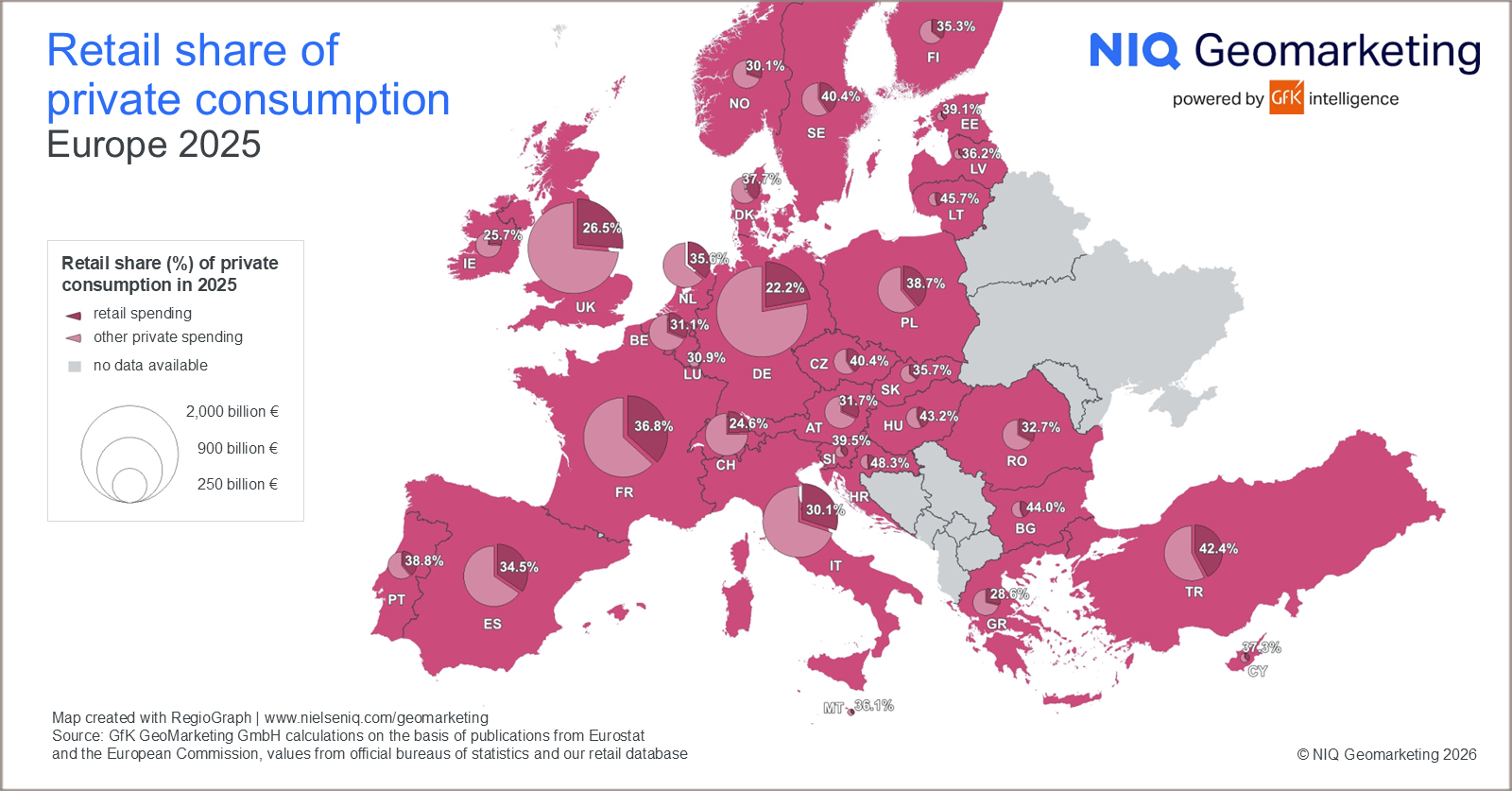 Inline image 1 for Map of the Month: Retail share of private consumption, Europe 2025