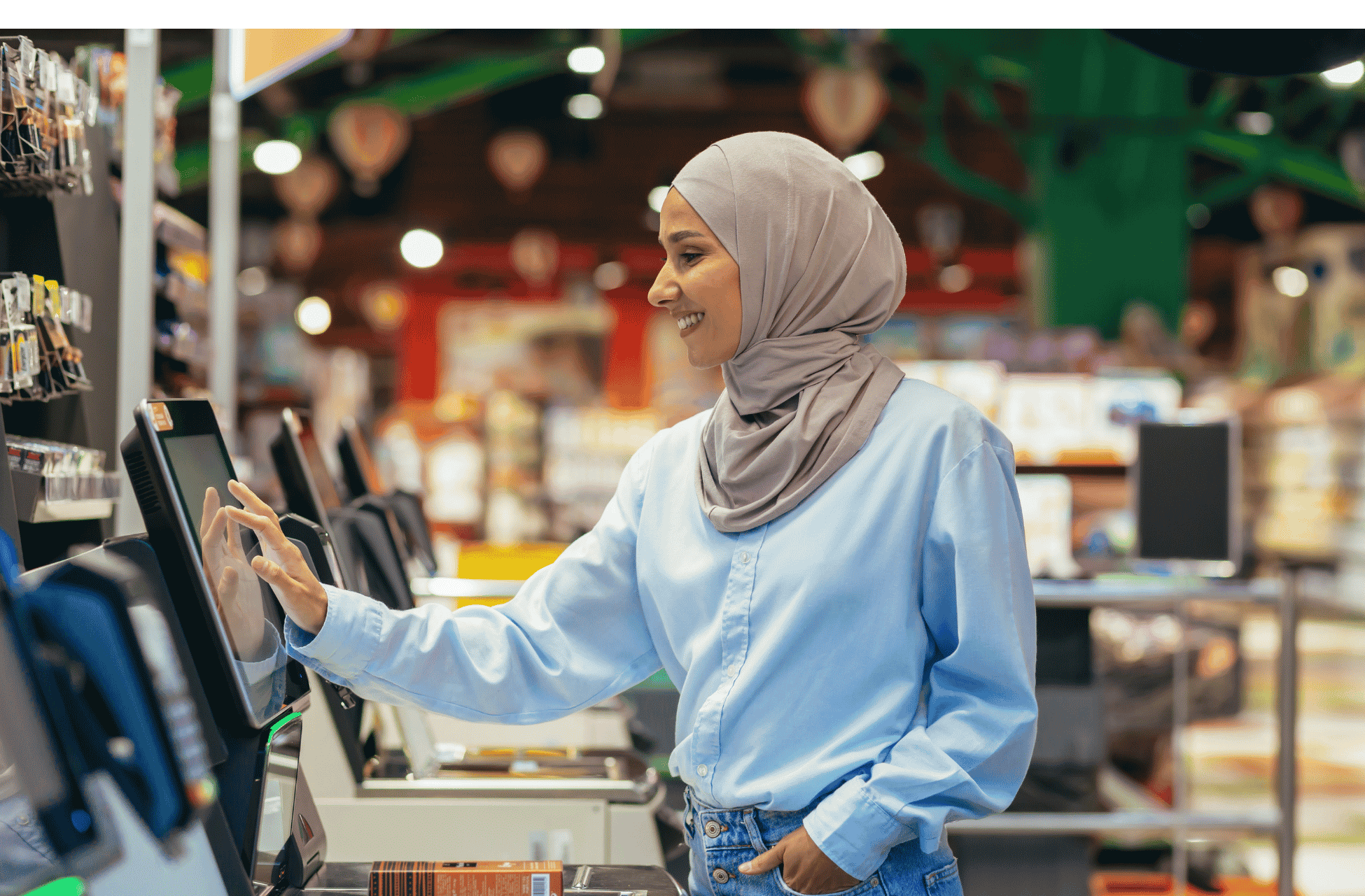 arab girl in a supermarket