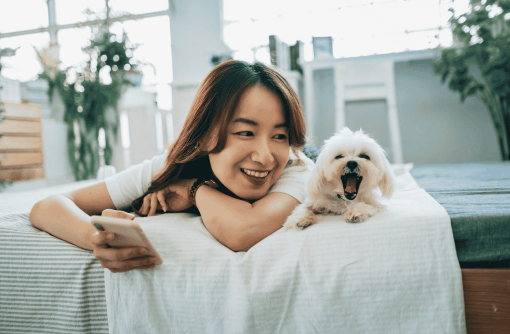 pet owner with her dog