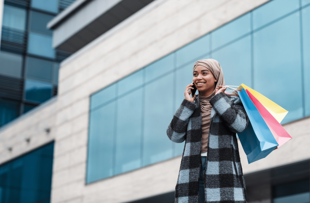 arab girl with some shopping bags