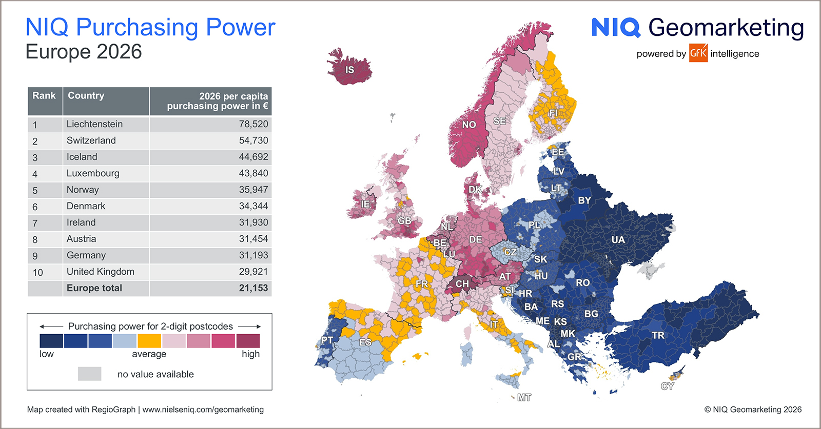 Inline image 1 for Map of the Month: NIQ Purchasing Power, Europe 2026